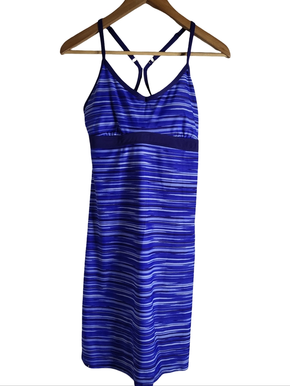 Blue Striped Spaghetti Strap Dress